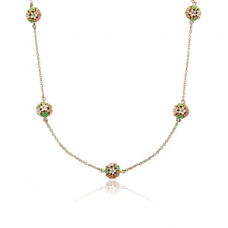 Pastel Flower Balls Necklace Wholesale
