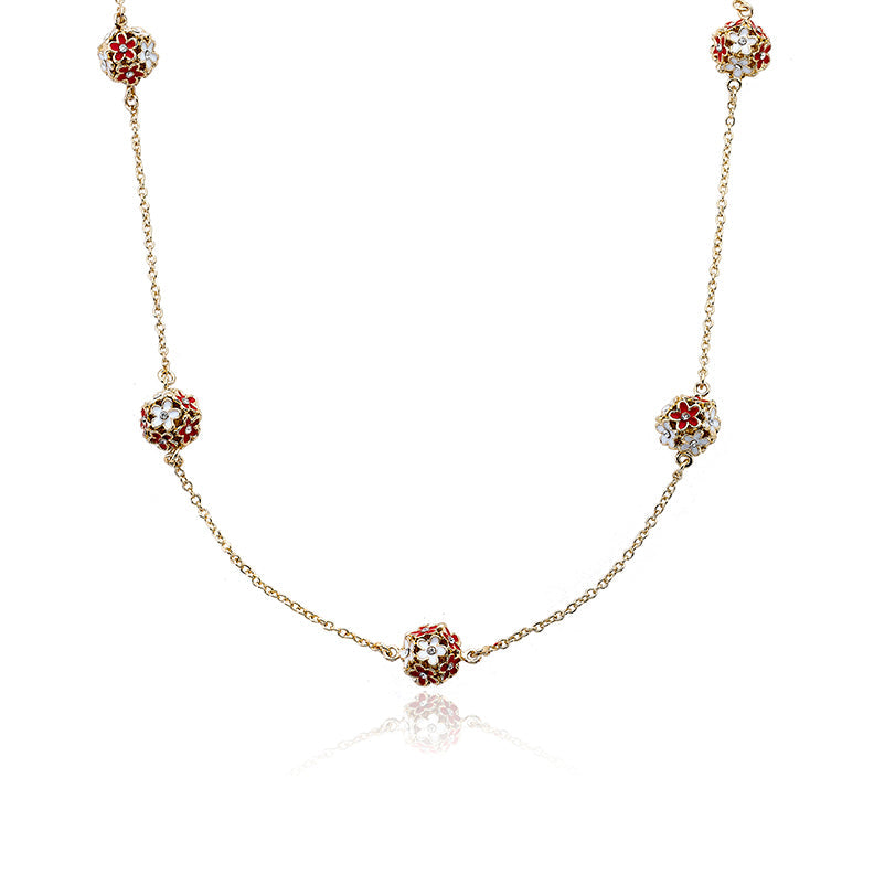 Pastel Flower Balls Necklace Wholesale