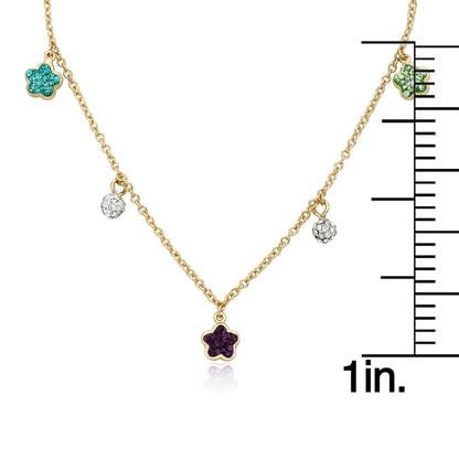 Crystal Flowers Dangle Necklace Wholesale