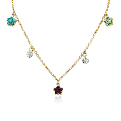 Crystal Flowers Dangle Necklace Wholesale