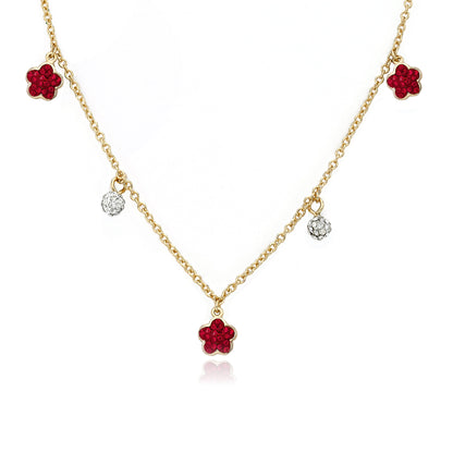 Crystal Flowers Dangle Necklace Wholesale
