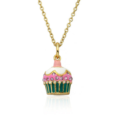 Sparkle Sweet Crystal Cupcake Necklace Wholesale