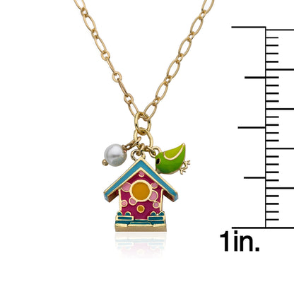 Birdhouse & Pearl Chain Necklace Wholesale