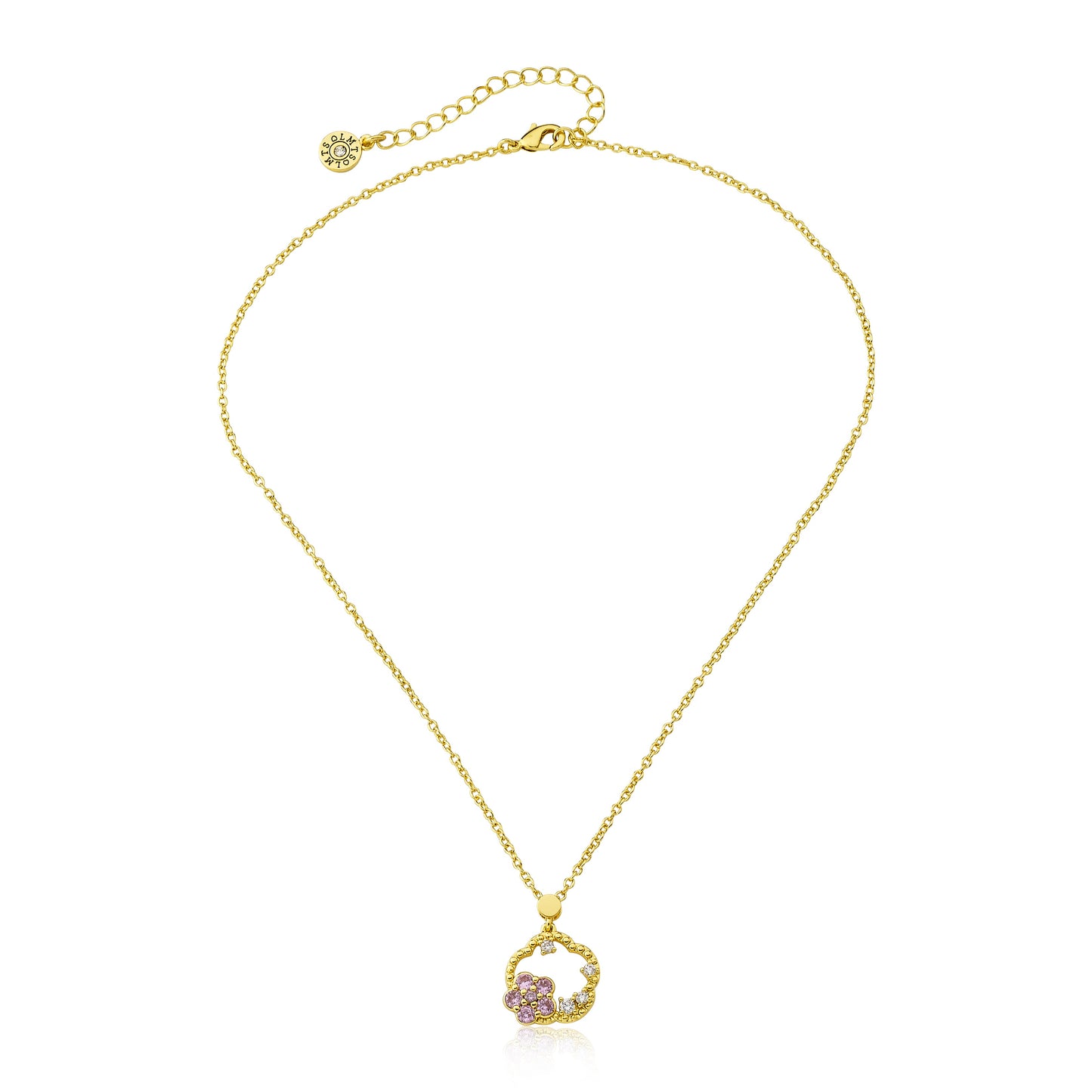 Crystal Pink Flower Necklace Wholesale