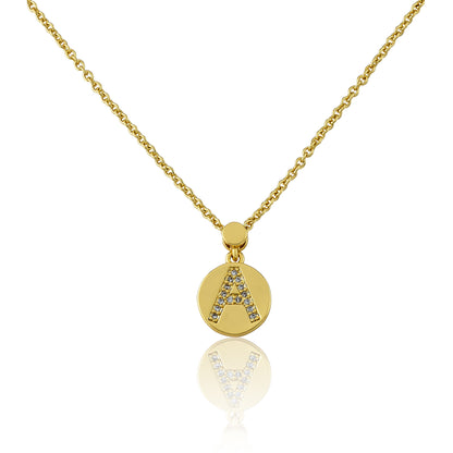 LMTS Classic! Initial Disc Pendant Necklace Wholesale