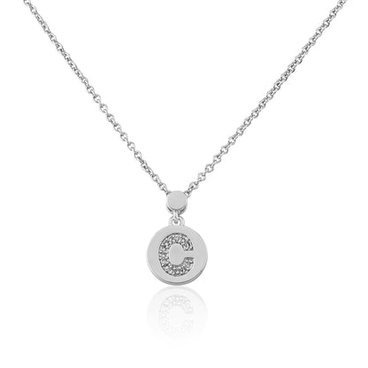 LMTS Classic! Initial Disc Pendant Necklace Wholesale