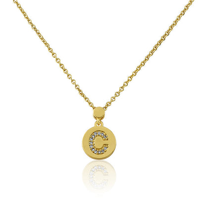 LMTS Classic! Initial Disc Pendant Necklace Wholesale
