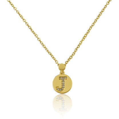 LMTS Classic! Initial Disc Pendant Necklace Wholesale