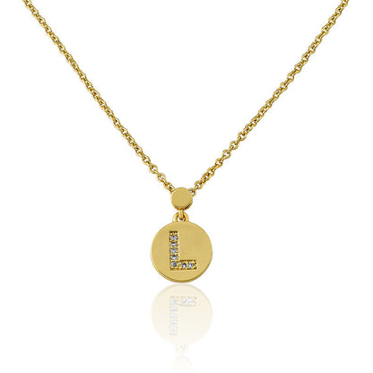 LMTS Classic! Initial Disc Pendant Necklace Wholesale