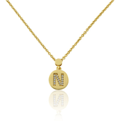 LMTS Classic! Initial Disc Pendant Necklace Wholesale