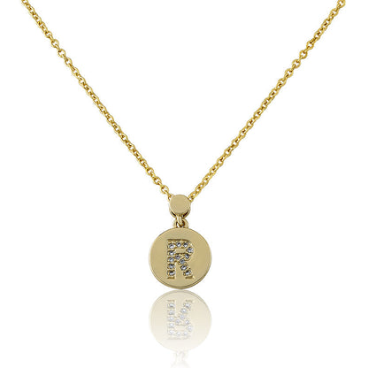 LMTS Classic! Initial Disc Pendant Necklace Wholesale