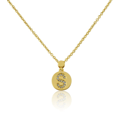 LMTS Classic! Initial Disc Pendant Necklace Wholesale