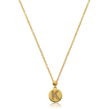 LMTS Classic! Initial Disc Pendant Necklace Wholesale