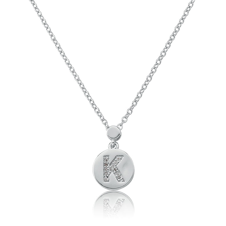 LMTS Classic! Initial Disc Pendant Necklace Wholesale