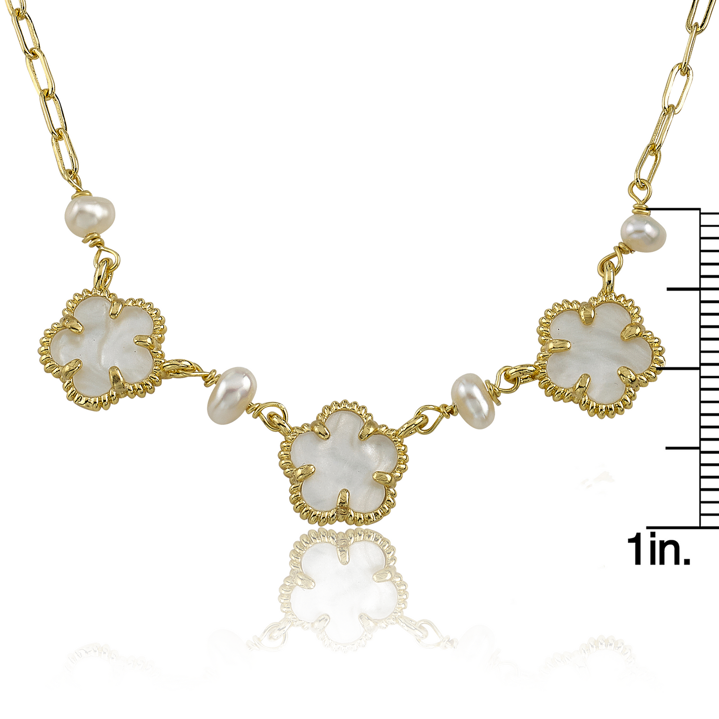 Mother Of Pearl Flower Necklace