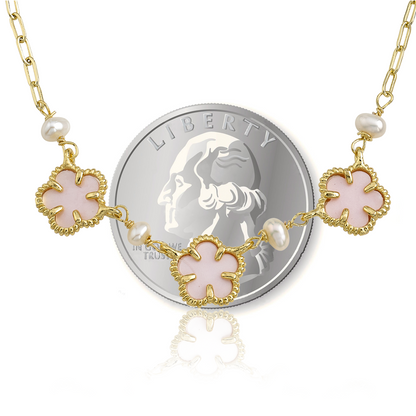 Mother Of Pearl Flower Necklace