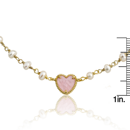 Mother Of Pearl Heart Necklace