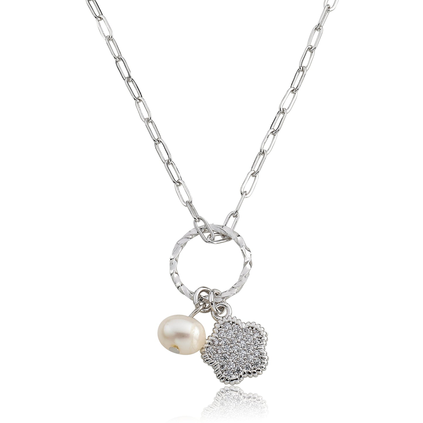 Micro Pave Flower Necklace Wholesale