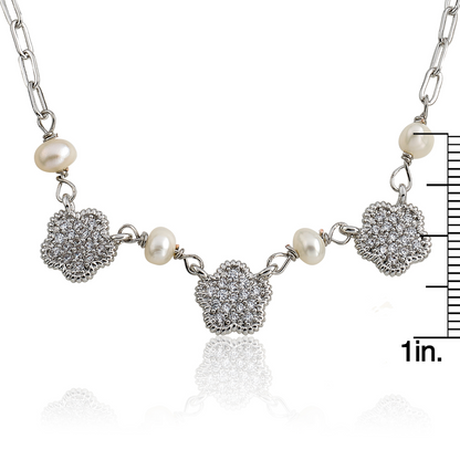 Micro Pave Flower Necklace