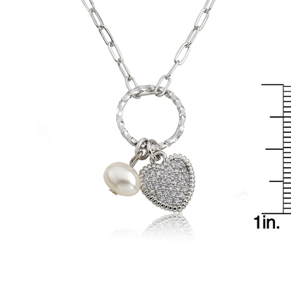 Micro Pave Heart Necklace