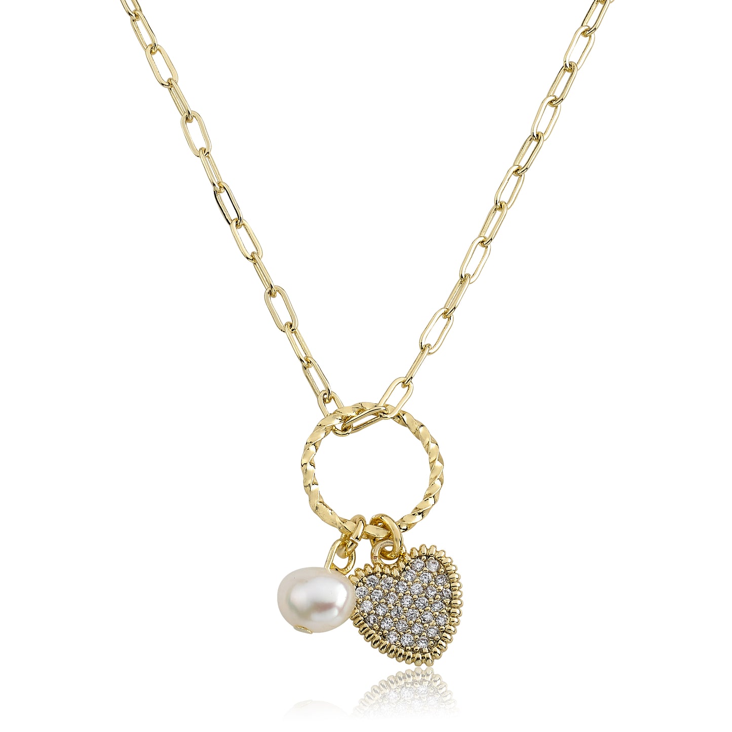 Micro Pave Heart Necklace