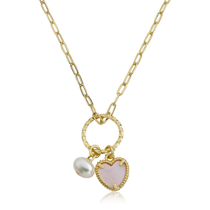 Mother Of Pearl Heart Necklace