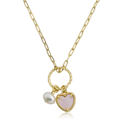 Mother Of Pearl Heart Necklace Wholesale