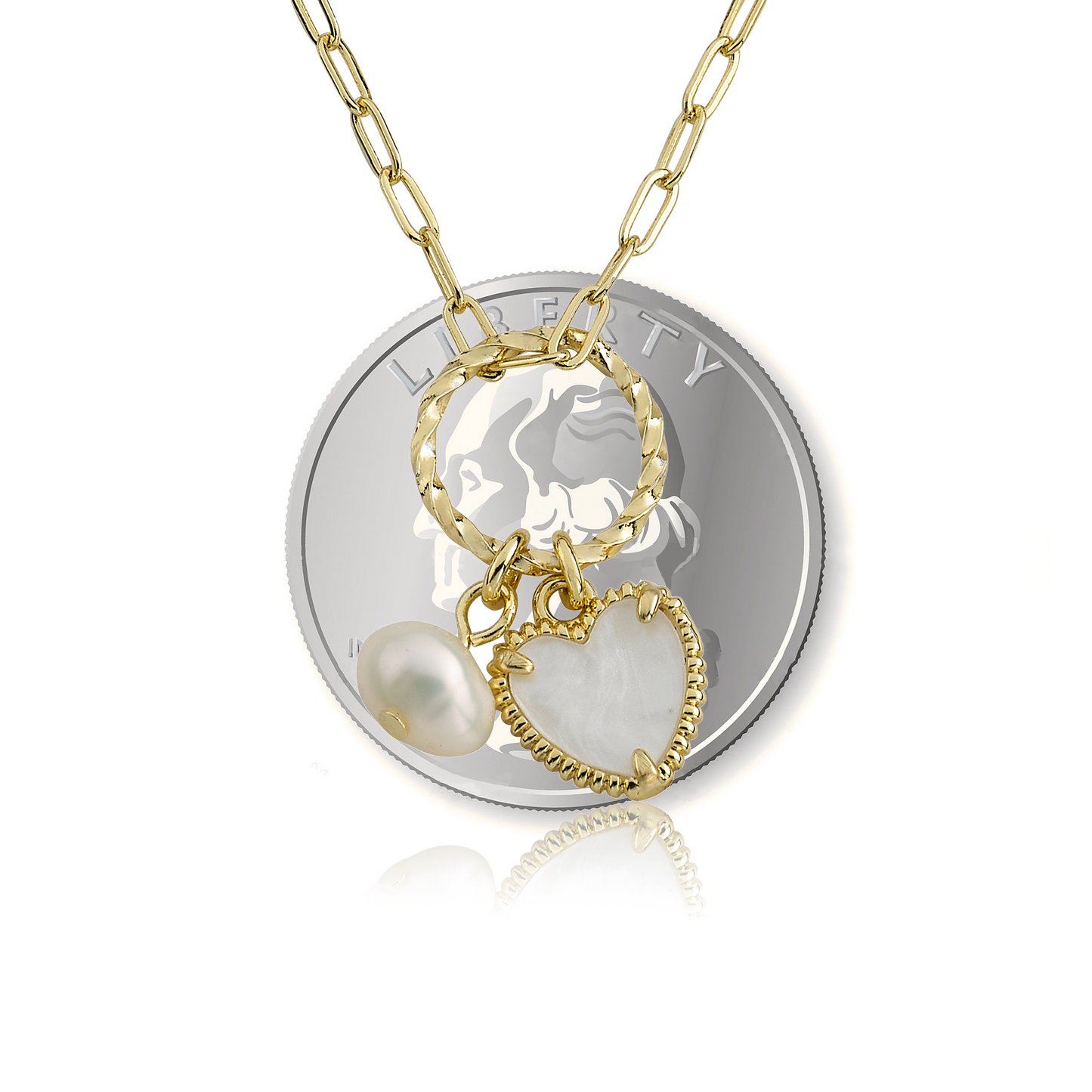 Mother Of Pearl Heart Necklace Wholesale