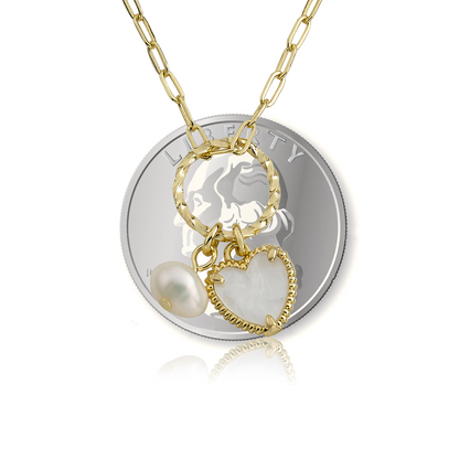 Mother Of Pearl Heart Necklace Wholesale