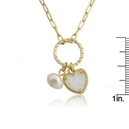 Mother Of Pearl Heart Necklace Wholesale