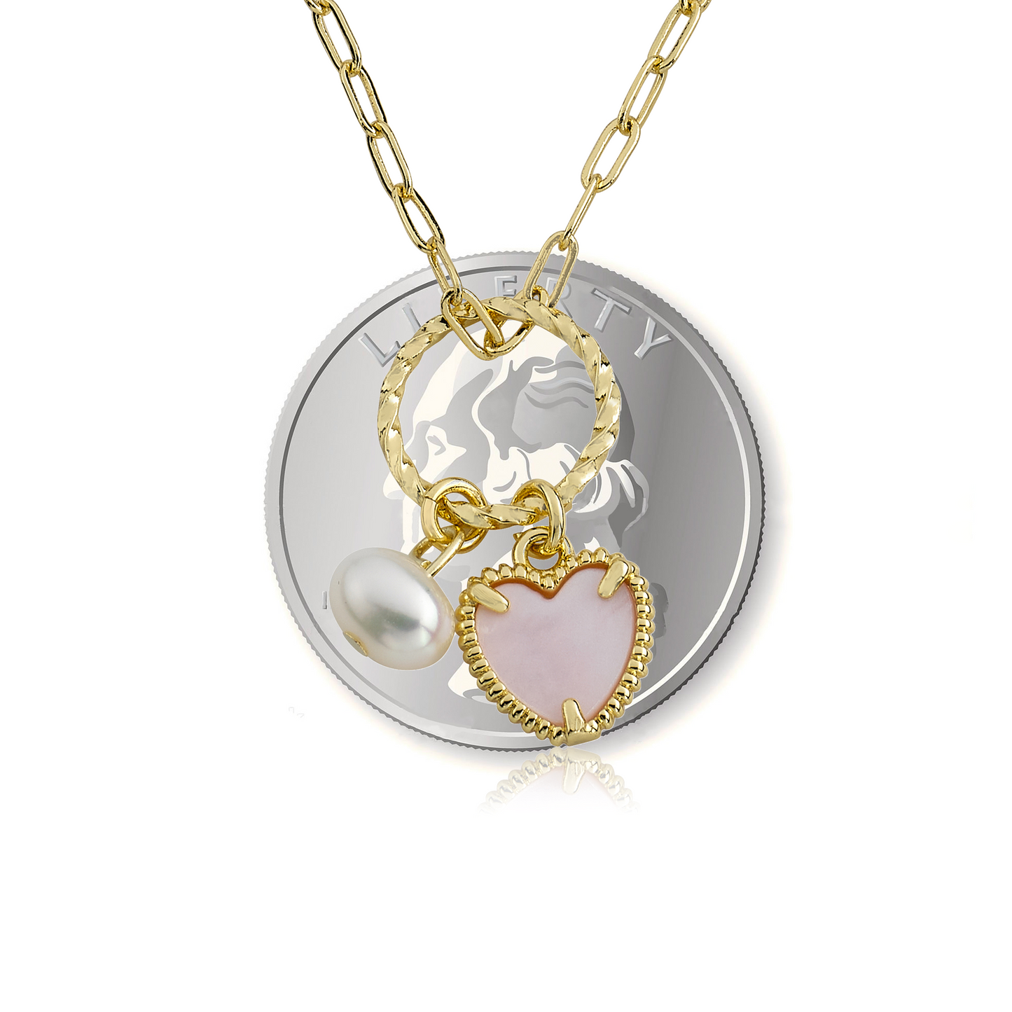 Mother Of Pearl Heart Necklace Wholesale
