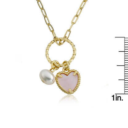 Mother Of Pearl Heart Necklace Wholesale