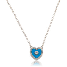 LMTS Classic! Cz Framed Heart Chain Necklace