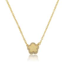 LMTS Classic! Brushed  Cz Framed Flower Chain Necklace