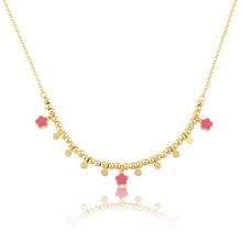 Bead & Disc Dangles Flowers Necklace