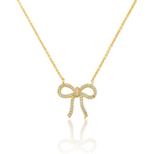 LMTS Classic! 14k Gold Plated Cz Bow Necklace Wholesale
