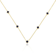14K Gold Plated 6mm Clover Station Chain Necklace