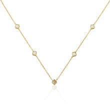 14K Gold Plated 6mm Clover Station Chain Necklace