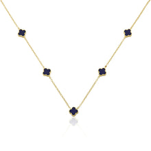 14K Gold Plated 8mm Clover Station Chain Necklace