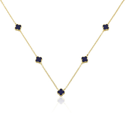 14K Gold Plated 8mm Clover Station Chain Necklace Wholesale