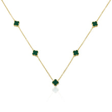 14K Gold Plated 8mm Clover Station Chain Necklace Wholesale