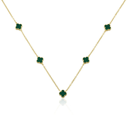 14K Gold Plated 8mm Clover Station Chain Necklace Wholesale