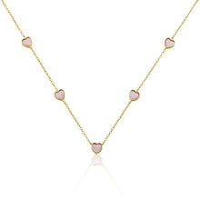 14K Gold Plated 7mm Heart Station Chain Necklace Wholesale