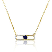 14K Gold Plated Necklace Accented With Cz & Mother Of Pearl Flower Bar Center Wholesale