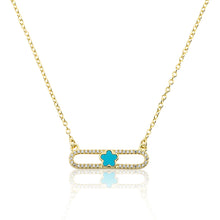 14K Gold Plated Necklace Accented With Cz & Mother Of Pearl Flower Bar Center Wholesale