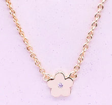 14k Gold Plated Cz Center Flower Chain Necklace Wholesale