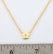 14k Gold Plated Cz Center Flower Chain Necklace Wholesale
