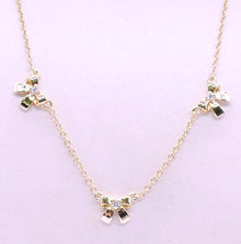 14k Gold Plated Cz Center Triple Bow Chain Necklace Wholesale