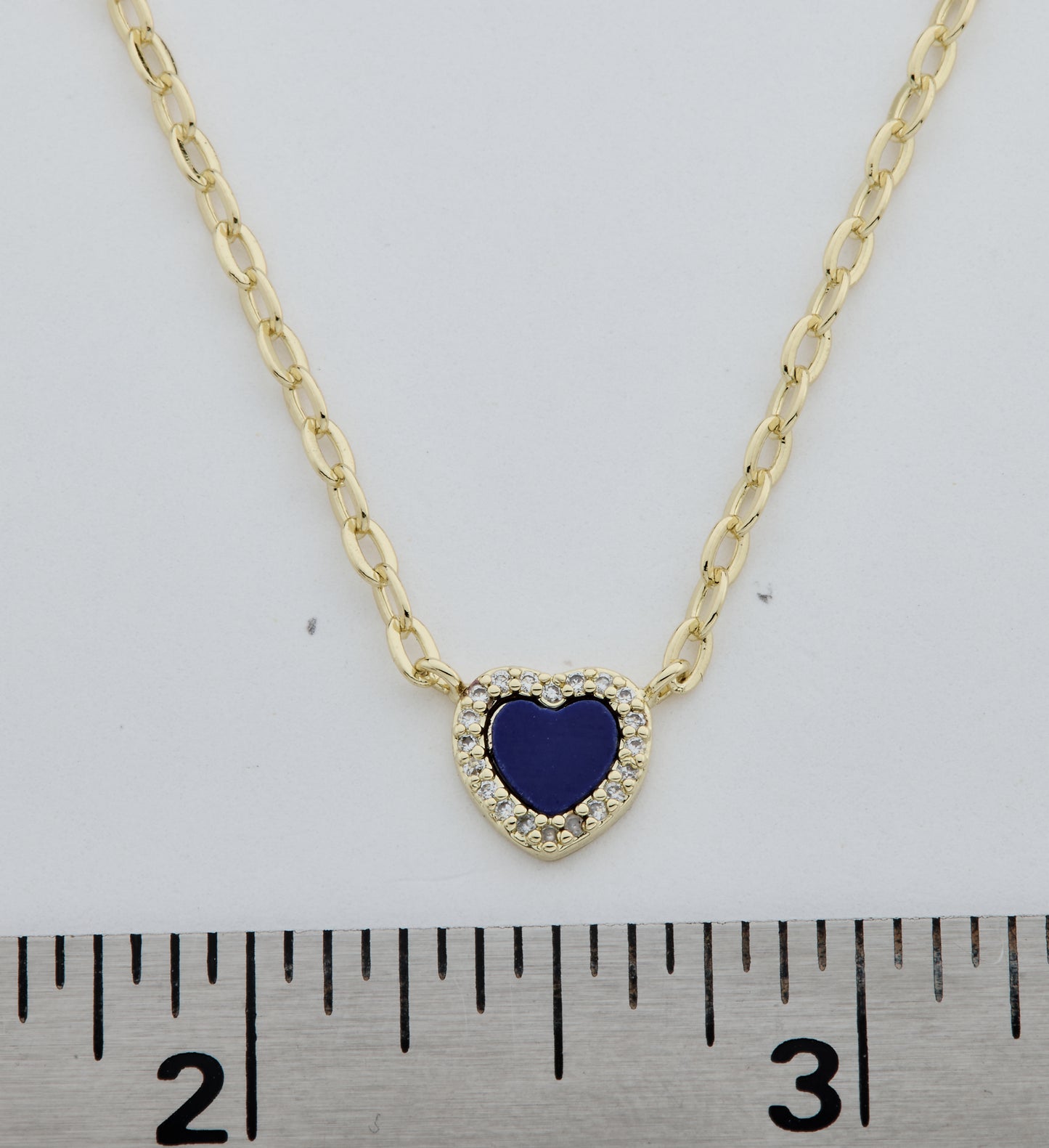 14k Gold Plated Cz Framed Mother Of Pearl Heart Link Chain Necklace Wholesale