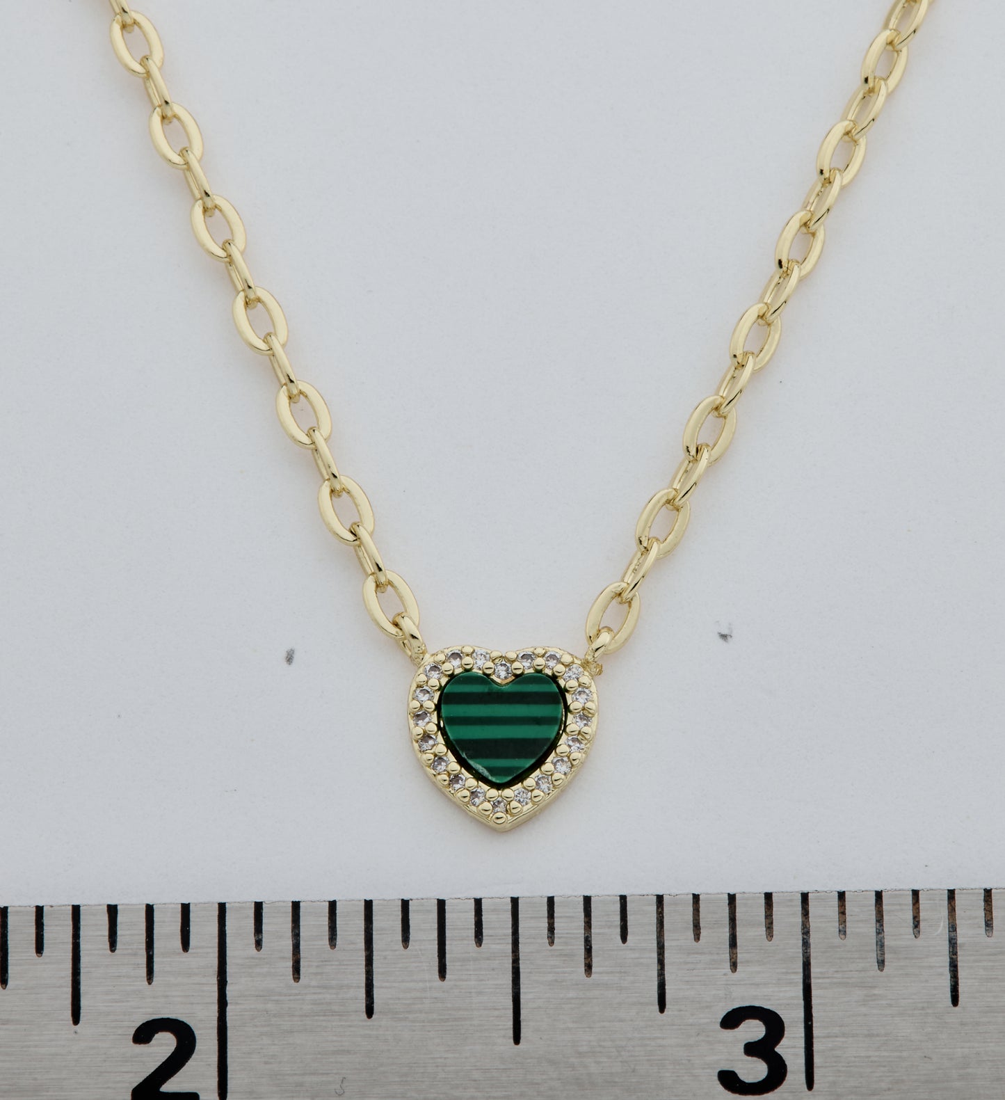 14k Gold Plated Cz Framed Mother Of Pearl Heart Link Chain Necklace Wholesale